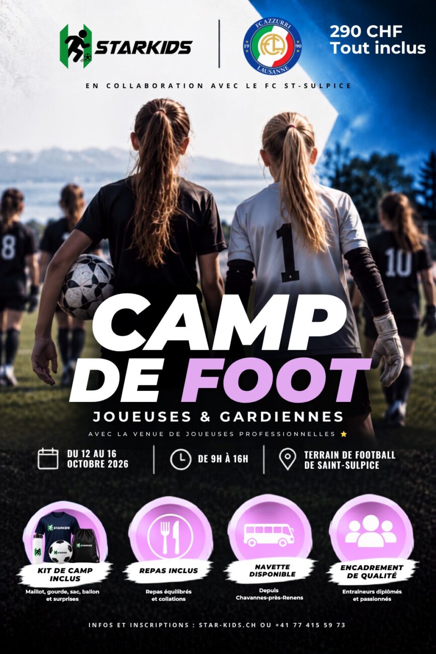 Camp de football filles – FC Azzurri 90 LS à St-Sulpice – 12 au 16 octobre 2026